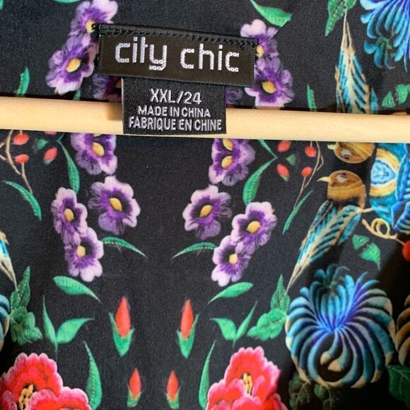 City Chic Zip Front Side Pleat Tunic Sz XXL/24 - Picture 3 of 5